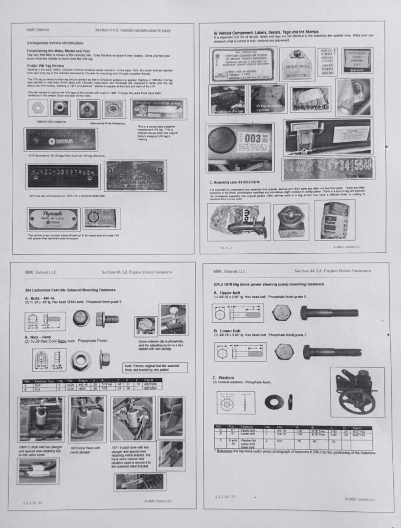 E Body (Challenger and Barracuda) 1970-74 Manual. Guide to Fasteners, Hardware and General Assembly (ERMX) - Image 2